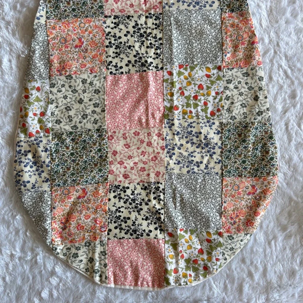 Patchwork Panels Apron Womens OS Vintage Floral Strawberry Tie Made in Ireland